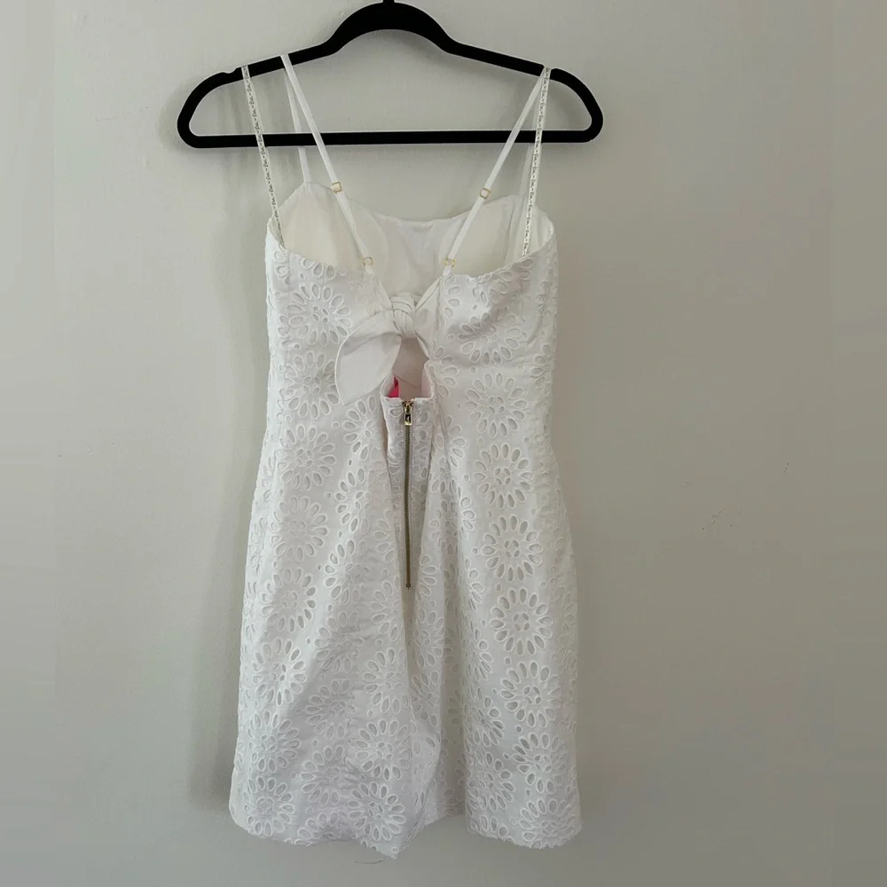 Lilly Pulitzer White Pinwheel Eyelet Shelli Cotton Dress Size 8 - Picture 8 of 10